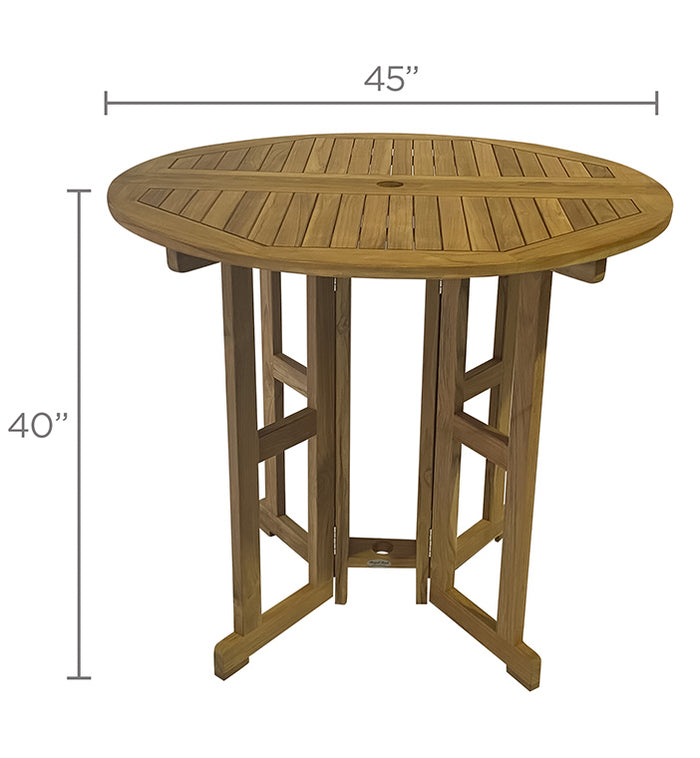 Royal Teak Drop Leaf Bar Table