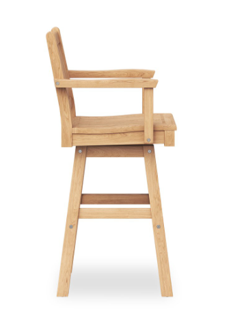 Teak-Plus Swivel Bar Stool