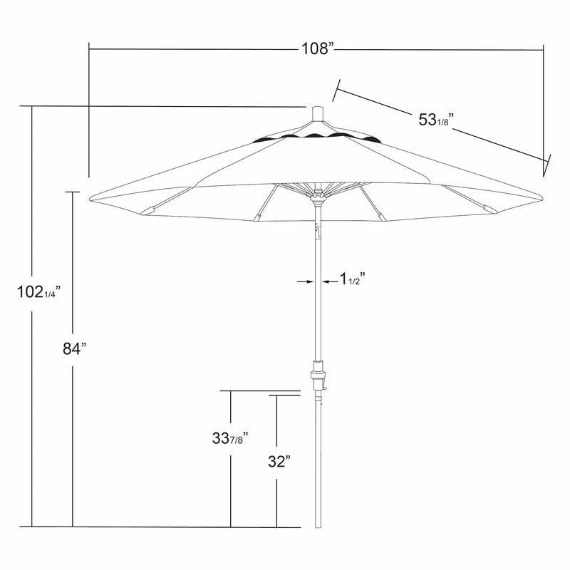 9' Aluminum Umbrella (Bronze Finish)